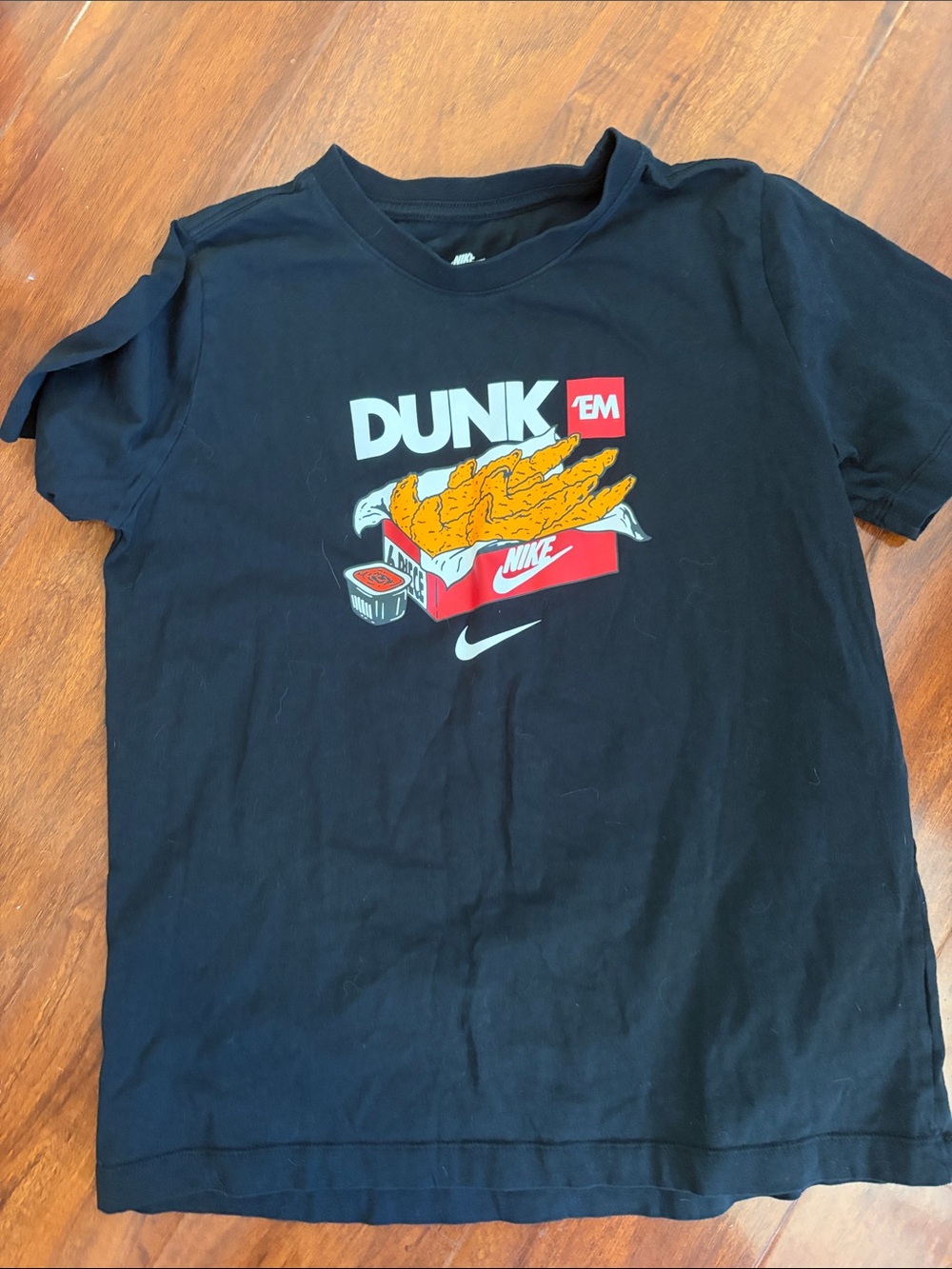 Nike Black 'Dunk 'Em' Graphic Tee with Red & Yellow Accents